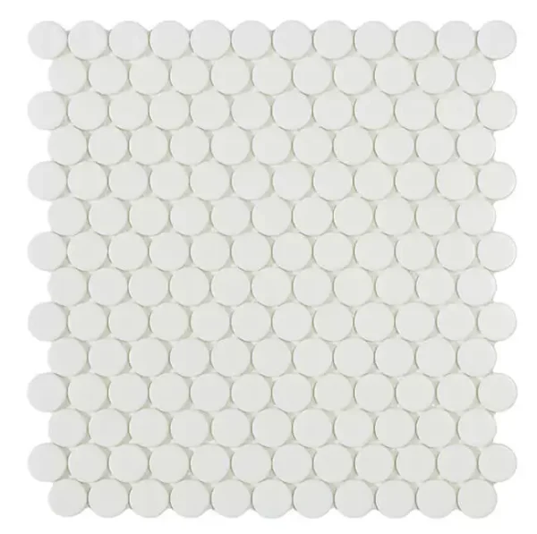 Mozaika Vidrepur Circle White Mat