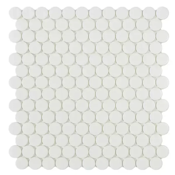 Mozaika Vidrepur Circle White Mat