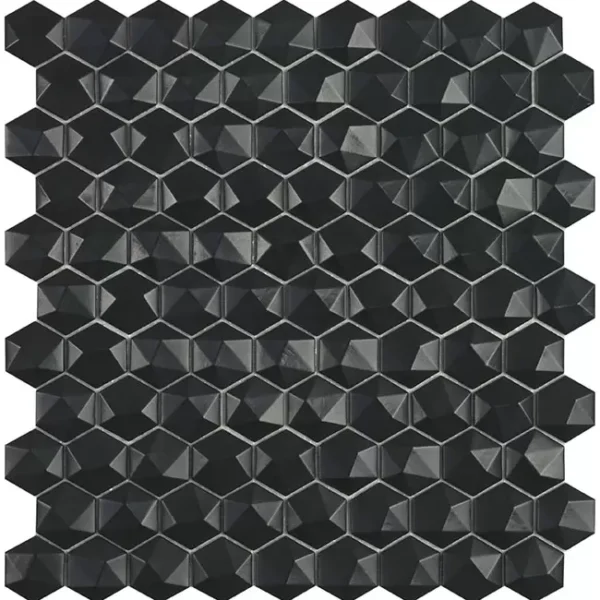 Mozaika Vidrepur Nordic Matt Black Hex D