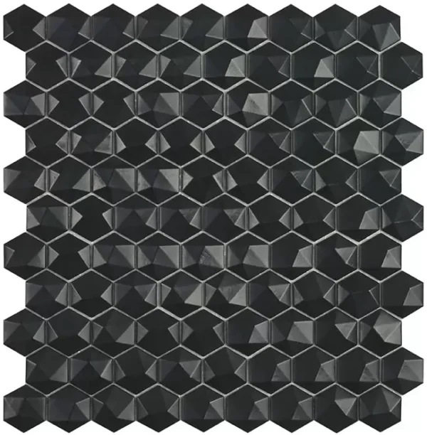 Mozaika Vidrepur Nordic Matt Black Hex D