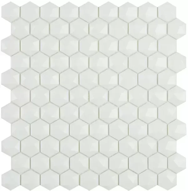 Mozaika Vidrepur Nordic Matt White Hex D