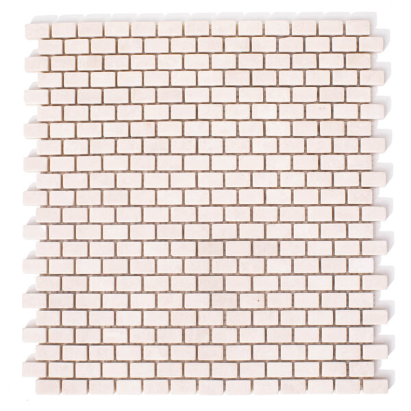 Marmur Beige Crystallino Mozaika Brick Bone – na podłogę