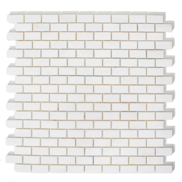 Marmur Glacier White Mozaika Brick Bone