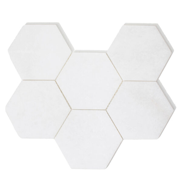 Marmur Bianco Neve Mozaika Hexagon L