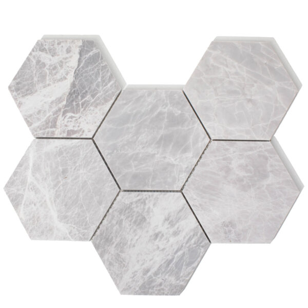 Marmur Nordic Grey Mozaika Hexagon L