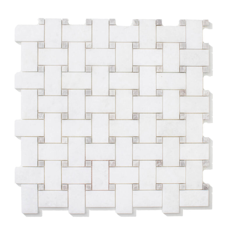 Marmur Bianco Neve & Nordic Grey Mozaika Basket L