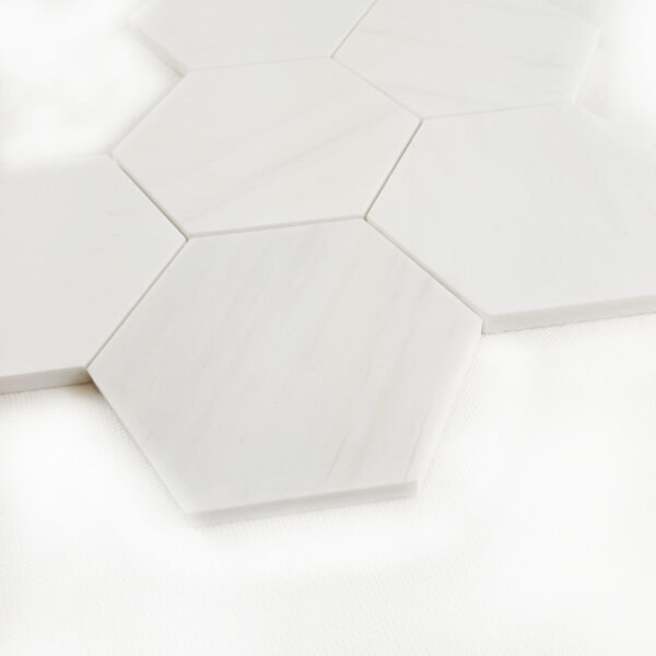 Marmur Glacier White Mozaika Hexagon L