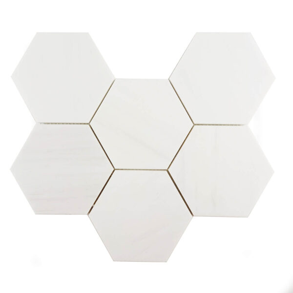 Marmur Glacier White Mozaika Hexagon L