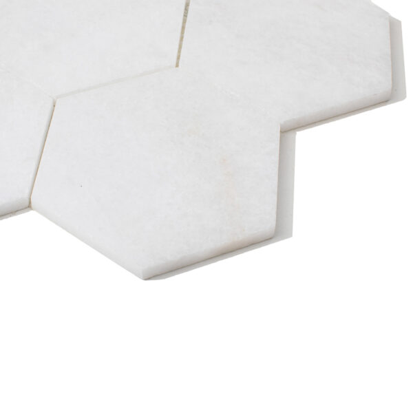 Marmur Bianco Neve Mozaika Hexagon L