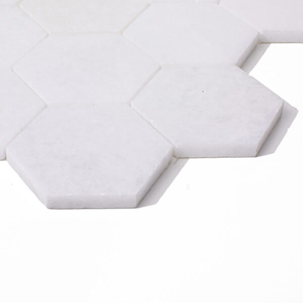 Marmur Bianco Neve Mozaika Hexagon M