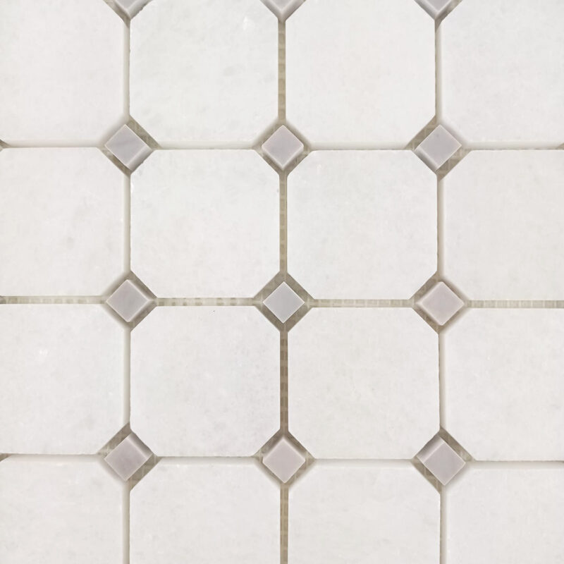 Marmur Bianco Neve & Nordic Grey Mozaika Octagon - obrazek 3