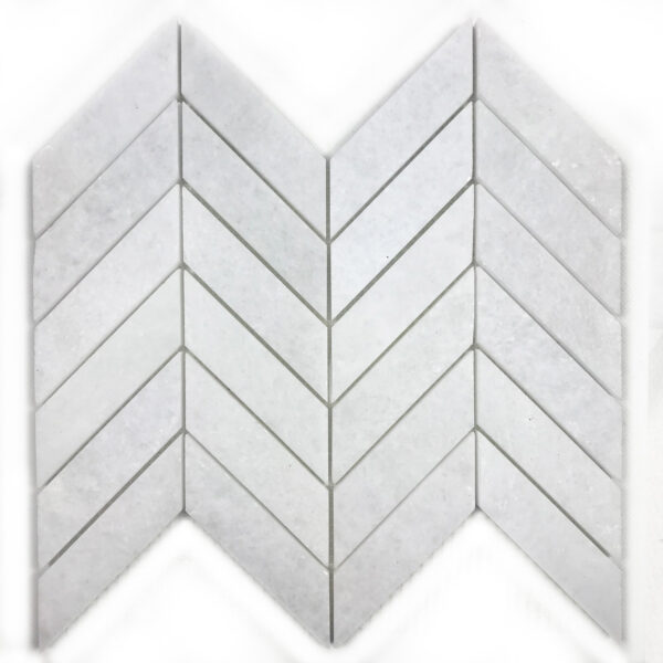 Marmur Bianco Neve Deco Grey Mozaika Chevron