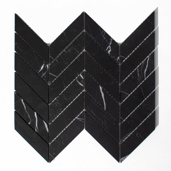 Marmur Black Silk Mozaika Chevron