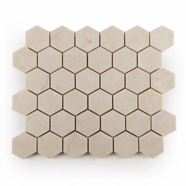 Marmur Beige Crystallino Mozaika Hexagon