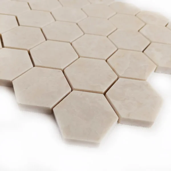 Marmur Beige Crystallino Mozaika Hexagon