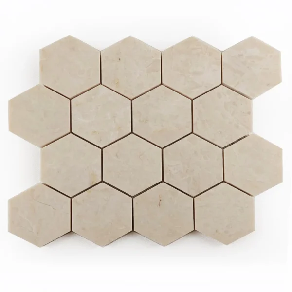 Marmur Beige Crystallino Mozaika Hexagon M