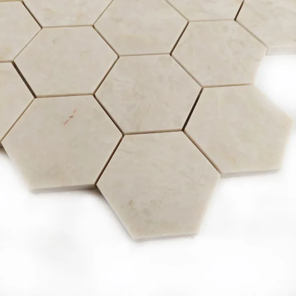 Marmur Beige Crystallino Mozaika Hexagon M