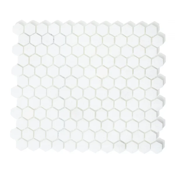 Marmur Bianco Neve Mozaika Hexagon S