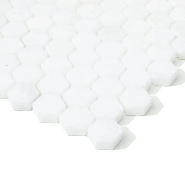 Marmur Bianco Neve Mozaika Hexagon S