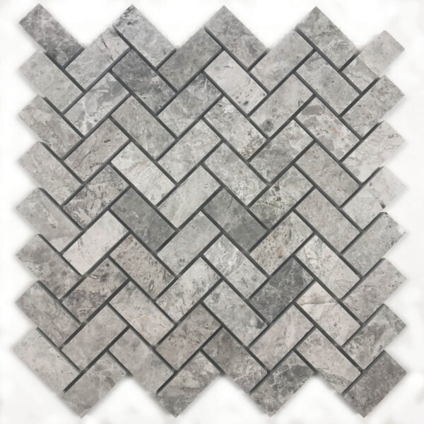 Marmur Tundra Grey Mozaika Herringbone